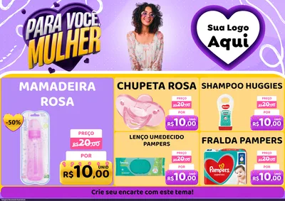 Modelo de Encarte para Encarte A4 Horizontal com o tema Para Você, Mulher para Bebês