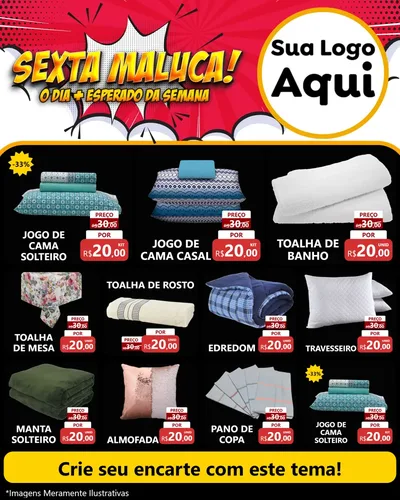 Modelo de Rede Social para Feed Instagram com o tema Sexta Maluca! para Cama, Mesa e Banho