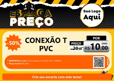 Modelo de Cartaz para Cartaz A4 Horizontal com o tema Esmaga Preço para Tubos e conexões