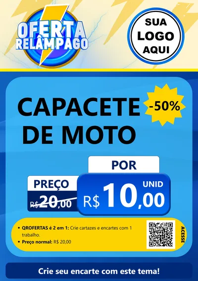 Modelo de Cartaz para Cartaz A4 Vertical com o tema Oferta Relâmpago para Moto peças