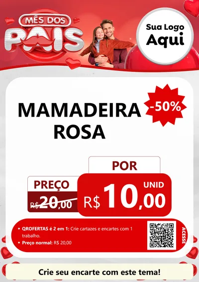 Modelo de Cartaz para Cartaz A4 Vertical com o tema Mês dos Pais para Bebês
