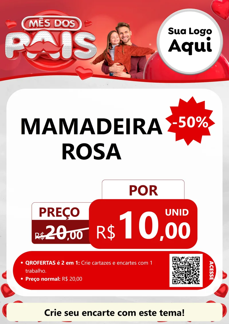 Modelo de Cartaz para Cartaz A4 Vertical com o tema Mês dos Pais para Bebês