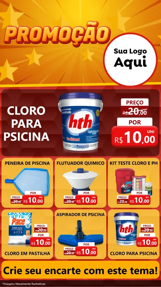 Modelo de Rede Social para Stories com o tema Promoção para Produtos para Piscina