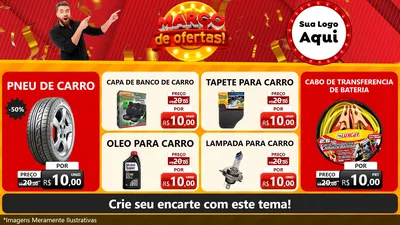 Modelo de TV para TV Horizontal com o tema Março de Ofertas! para Auto peças