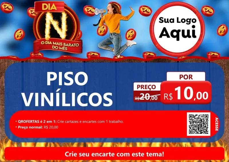 Modelo de Cartaz para Cartaz A4 Horizontal com o tema Dia N - O Dia Mais Barato Do Mês para Material para Construção