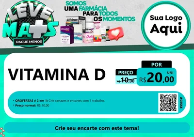 Modelo de Cartaz para Cartaz A4 Horizontal com o tema Leve Mais Pague Menos para Farmácia
