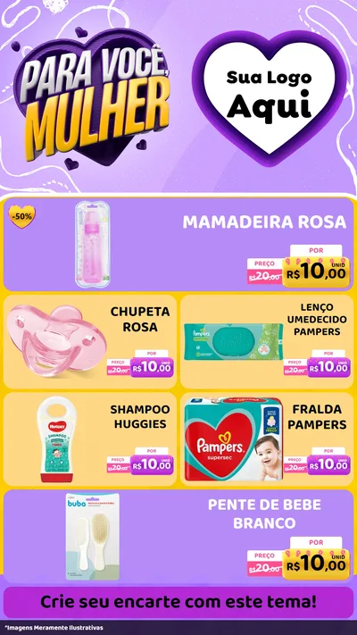 Modelo de TV para TV Vertical com o tema Para Você, Mulher para Bebês