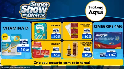 Modelo de TV para TV Horizontal com o tema Super Show de Ofertas - Farmácia para Farmácia