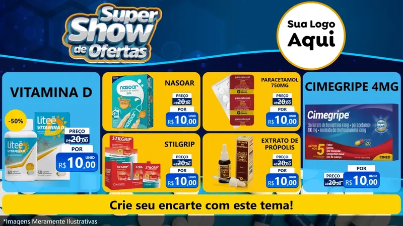 Modelo de TV para TV Horizontal com o tema Super Show de Ofertas - Farmácia para Farmácia