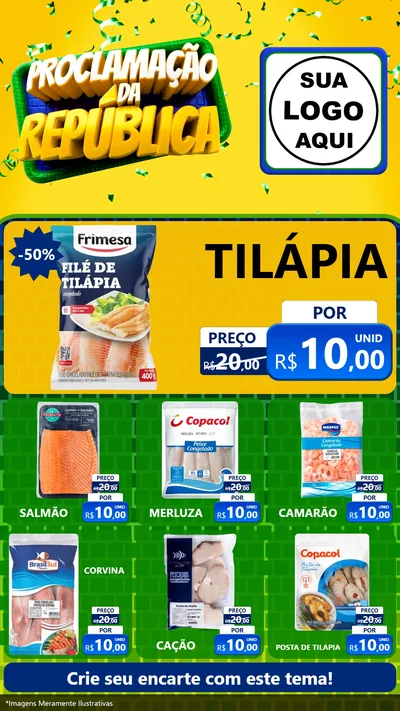 Modelo de Rede Social para Stories com o tema Proclamação da República para Peixaria