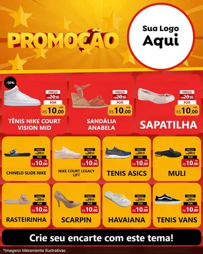 Modelo de Rede Social para Feed Instagram com o tema Promoção para Calçados