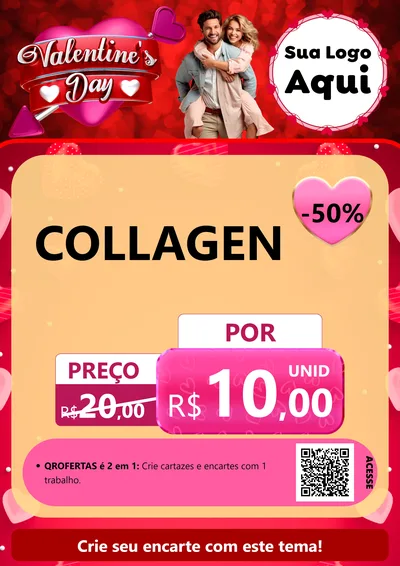 Modelo de Cartaz para Cartaz A4 Vertical com o tema Valentine's Day para Suplementos alimentares