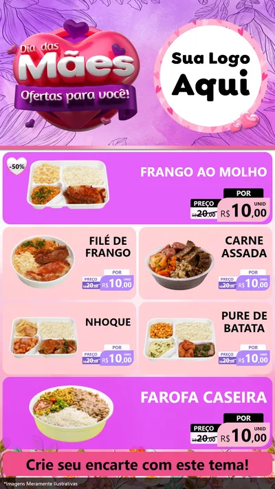 Modelo de TV para TV Vertical com o tema Dia das Mães Ofertas para Você! para Restaurante