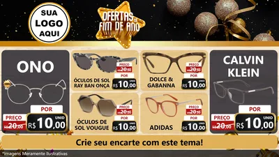 Modelo de TV para TV Horizontal com o tema Ofertas de Fim de Ano para Óticas