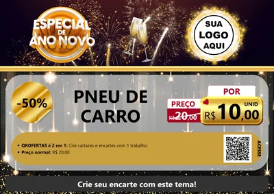 Modelo de Cartaz para Cartaz A4 Horizontal com o tema Especial de Ano Novo para Auto peças