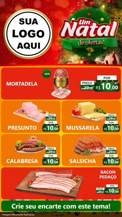 Modelo de TV para TV Vertical com o tema Um Natal de Ofertas para Frios e Laticínios