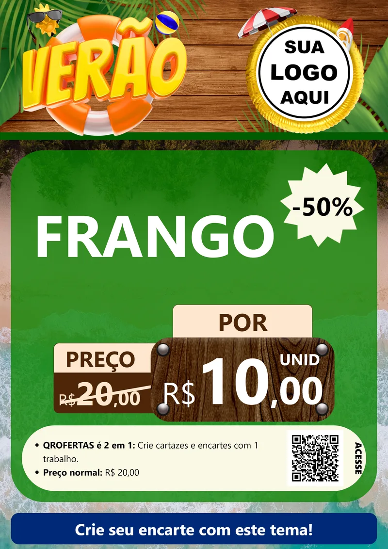 Modelo de Cartaz para Cartaz A4 Vertical com o tema Verão para Assados