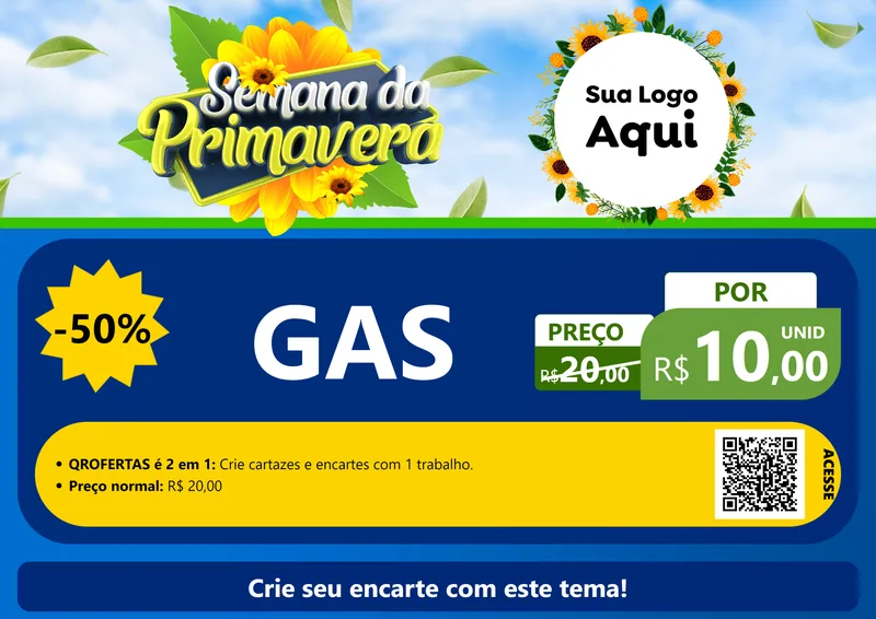Modelo de Cartaz para Cartaz A4 Horizontal com o tema Semana da Primavera para Água e gás