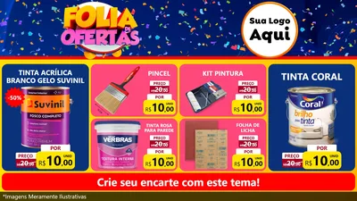 Modelo de TV para TV Horizontal com o tema Folia de Ofertas para Tintas e Ferramentas