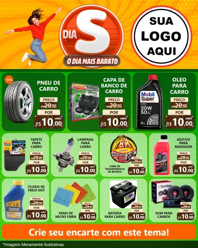 Modelo de Rede Social para Feed Instagram com o tema Dia S - O Dia Mais Barato para Auto peças