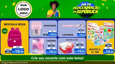 Modelo de TV para TV Horizontal com o tema Dia Da Proclamação Da República para Papelaria