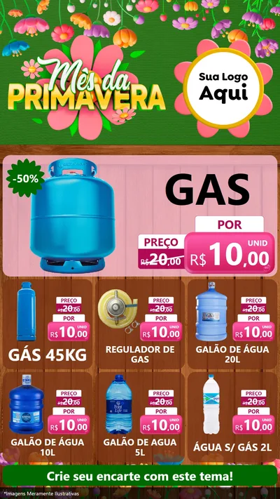 Modelo de Rede Social para Stories com o tema Mês da Primavera para Água e gás
