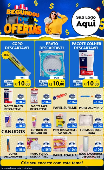 Modelo de Encarte para Encarte Grande com o tema Segundou de Ofertas para Embalagens