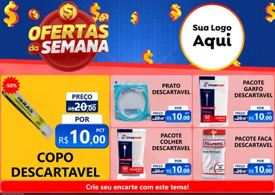 Modelo de Encarte para Encarte A4 Horizontal com o tema Ofertas Da Semana para Embalagens