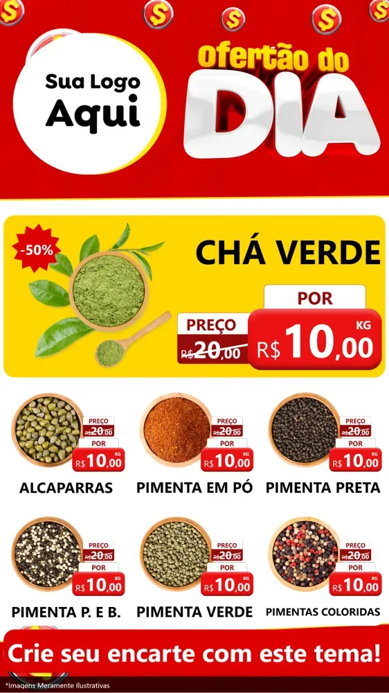 Modelo de Rede Social para Stories com o tema Ofertão do dia para Produtos Naturais