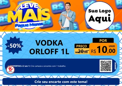 Modelo de Cartaz para Cartaz A4 Horizontal com o tema Leve Mais, Pague Menos para Distribuidora de bebidas