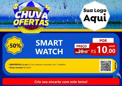 Modelo de Cartaz para Cartaz A4 Horizontal com o tema Chuva de Ofertas para Informática