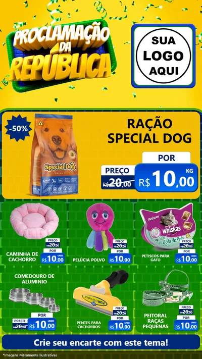 Modelo de Rede Social para Stories com o tema Proclamação da República para Pet Shop