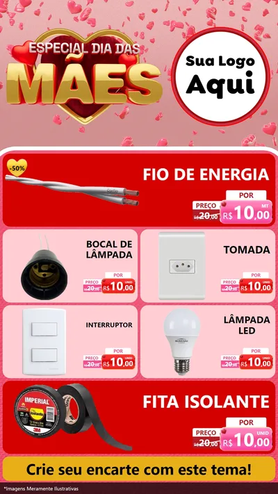 Modelo de TV para TV Vertical com o tema Especial Dia Das Mães para Materiais Elétricos