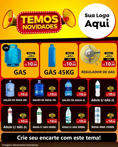 Modelo de Rede Social para Feed Instagram com o tema Temos Novidades para Água e gás
