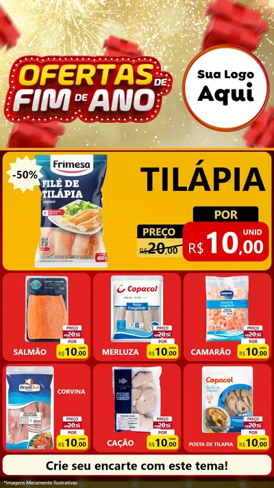 Modelo de Rede Social para Stories com o tema Ofertas de Fim de Ano para Peixaria