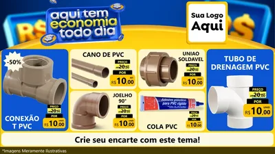Modelo de TV para TV Horizontal com o tema Aqui Tem Economia Todo Dia para Tubos e conexões