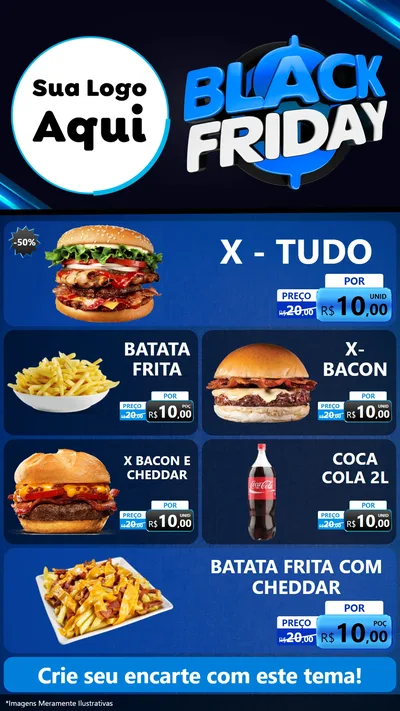Modelo de TV para TV Vertical com o tema Black Friday para Hamburgueria