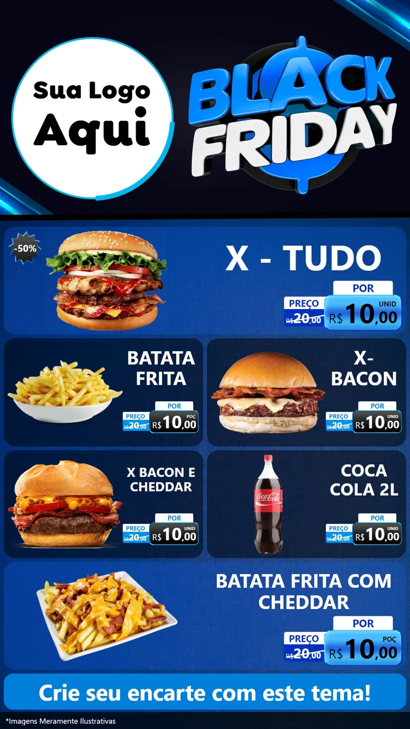 Modelo de TV para TV Vertical com o tema Black Friday para Hamburgueria
