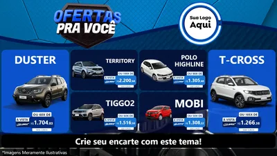 Modelo de TV para TV Horizontal com o tema Ofertas Para Você - Auto e Motopeças para Concessionaria de Carros