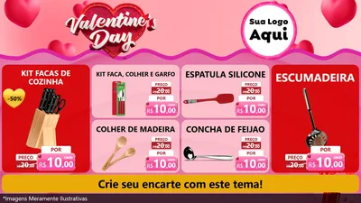 Modelo de TV para TV Horizontal com o tema Valentine's Day para Utilidades Domésticas