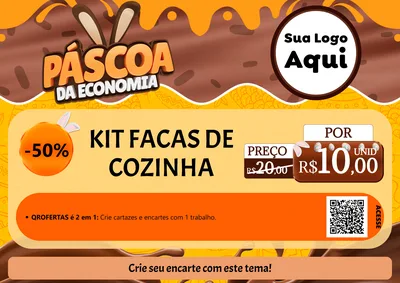 Modelo de Cartaz para Cartaz A4 Horizontal com o tema Páscoa da Economia para Utilidades Domésticas