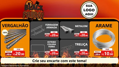 Modelo de TV para TV Horizontal com o tema Black Friday para Ferragens