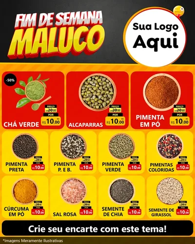 Modelo de Rede Social para Feed Instagram com o tema Final de Semana Maluco para Produtos Naturais
