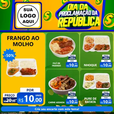 Modelo de Rede Social para Feed Facebook com o tema Dia Da Proclamação da República para Restaurante