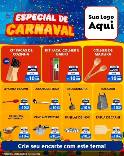 Modelo de Rede Social para Feed Instagram com o tema Especial de Carnaval para Utilidades Domésticas