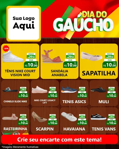 Modelo de Rede Social para Feed Instagram com o tema Dia do Gaúcho para Calçados