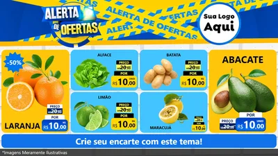 Modelo de TV para TV Horizontal com o tema Alerta de Ofertas para Hortifrúti