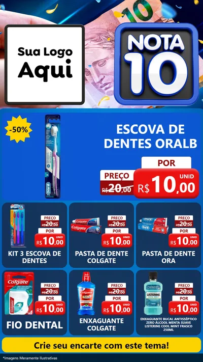 Modelo de Rede Social para Stories com o tema Nota 10 para Higiene Pessoal