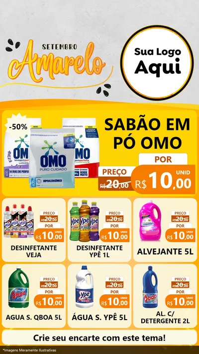 Modelo de Rede Social para Stories com o tema Setembro Amarelo para Produtos de Limpeza