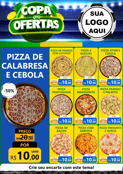 Modelo de Encarte para Encarte A4 Vertical com o tema Copa de Ofertas para Pizzaria
